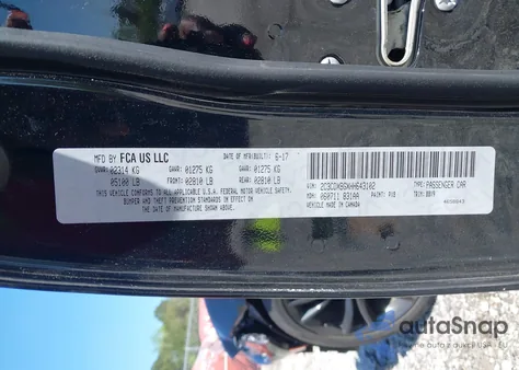 2017 Dodge Charger Se Rwd z USA, uszkodzony, nr VIN 2C3CDXBGXHH643102